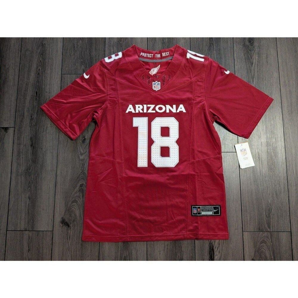 Marvin Harrison Jr #18 Arizona Cardinals Stitched New V Neck Red Jersey Medium